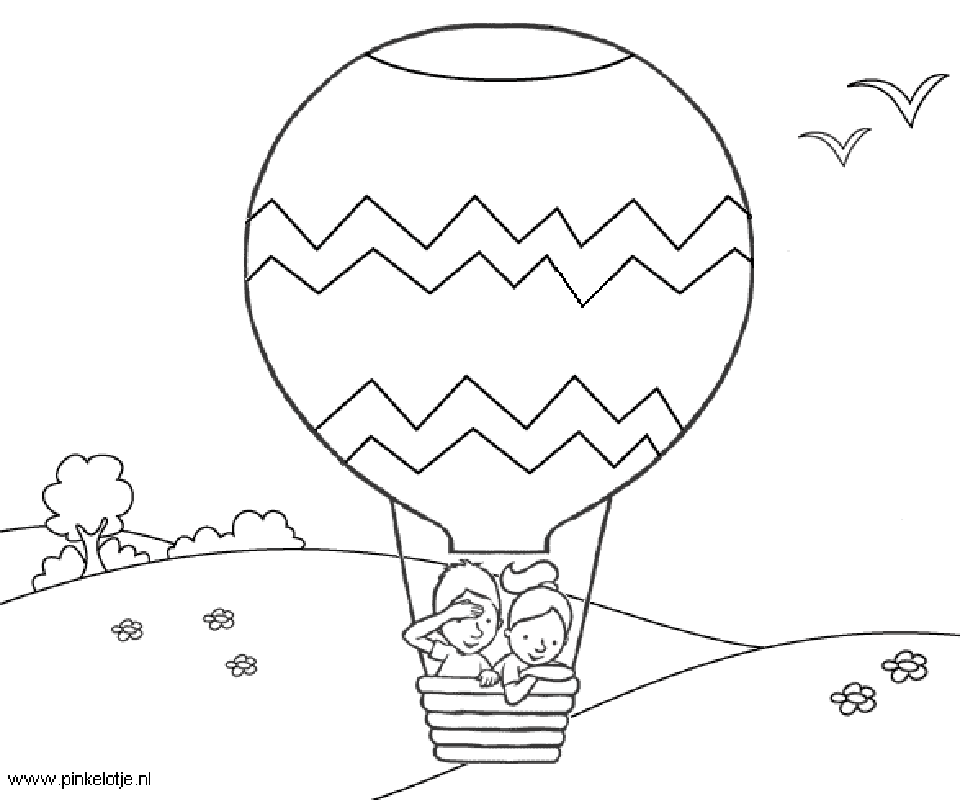 Plansa de colorat cu Balon Zburator 55 51